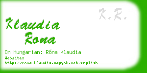 klaudia rona business card